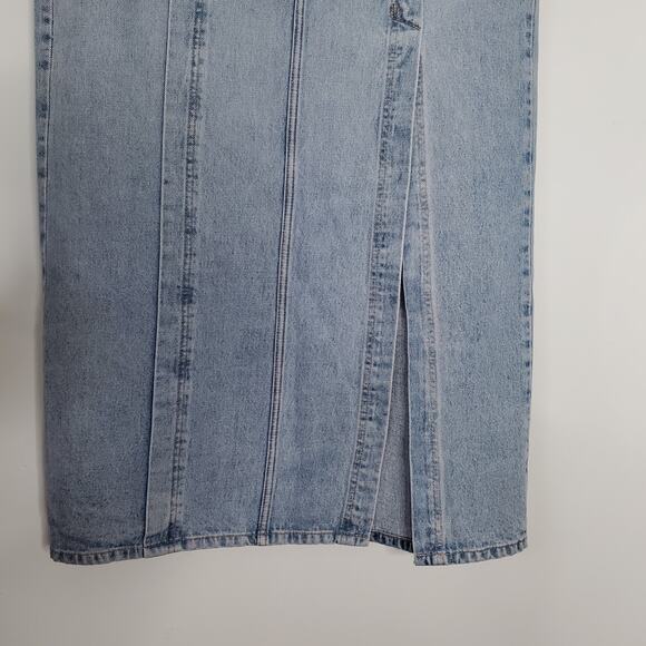 Etica Ingrid Split Skirt Maxi Jean Arcadia Denim Blue Organic Cotton Size 30 NEW - Picture 5 of 14